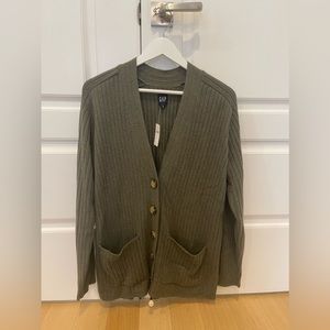 Gap Merino Wool-Blend Rib Cardigan NWT